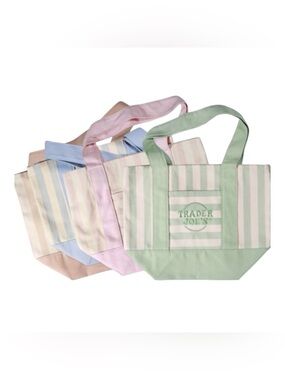NWT Trader Joe's Striped Canvas Mini Tote Set of 4 Summer 2026